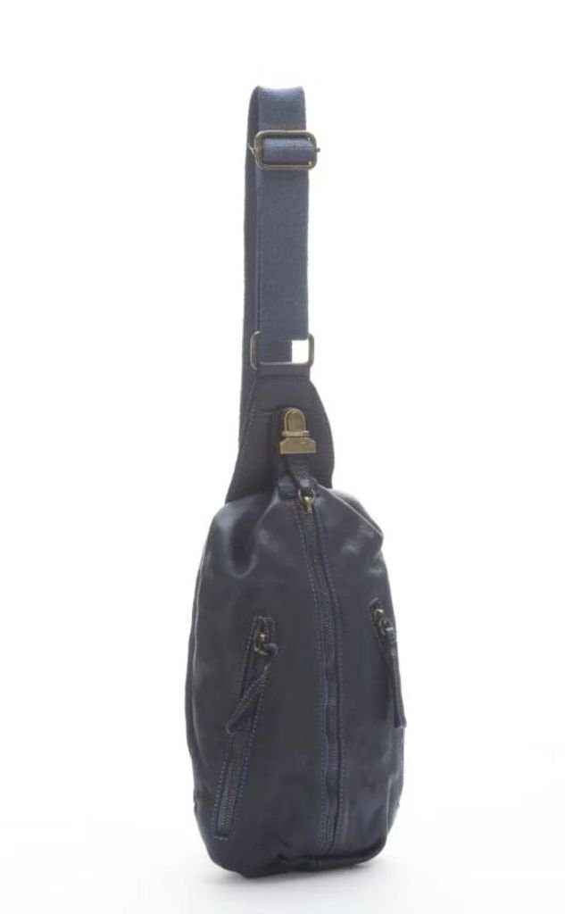 BZNA Bag Martin blau Italy Designer Gürteltasche Bauchtasche Fanny Bag Umhängetasche Schultertasche Tasche Leder Shopper Neu