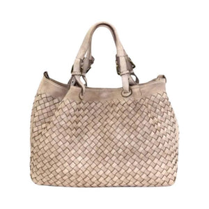 BZNA Bag Rene beige Italy Designer geflochten Damen Handtasche Ledertasche Schultertasche Tasche Schafsleder Shopper Neu - B Z N A