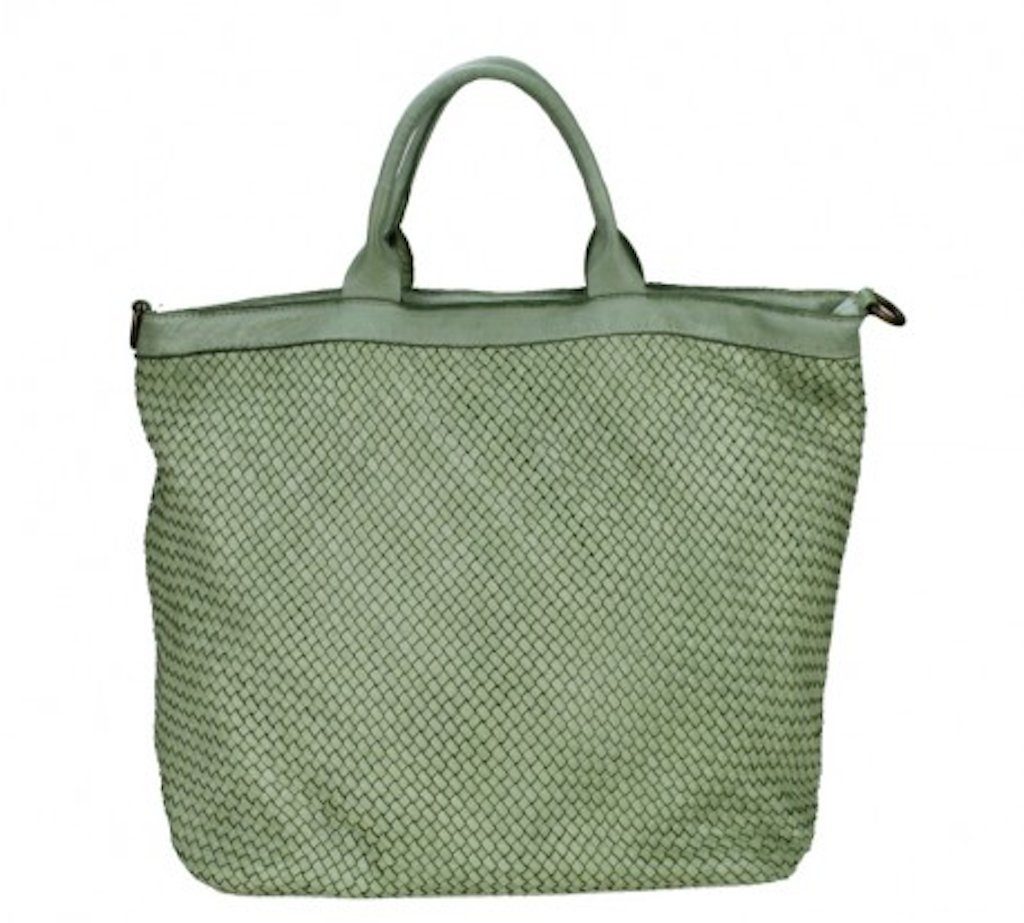 BZNA Bag Roma Grün Italy langer abnehmbarer Schultergurt Designer Damen Handtasche Schultertasche Tasche Leder Shopper Neu