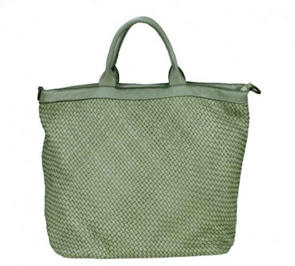 BZNA Bag Roma Grün Italy langer abnehmbarer Schultergurt Designer Damen Handtasche Schultertasche Tasche Leder Shopper Neu