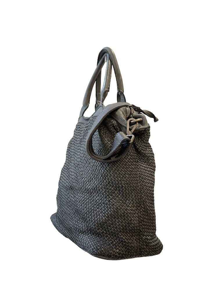 BZNA Bag Xenia Grau Italy Designer Damen Handtasche Tasche Leder Shopper