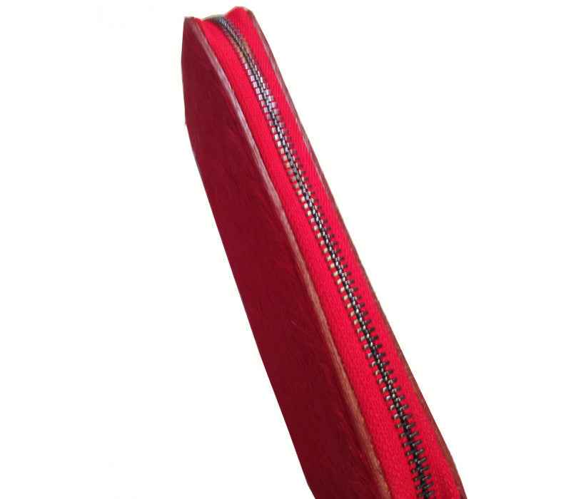 BZNA Berlin Fell Baya Rosso Echtfell  Wallet Leather Leder Portemonnaie Geldbörse Clutch