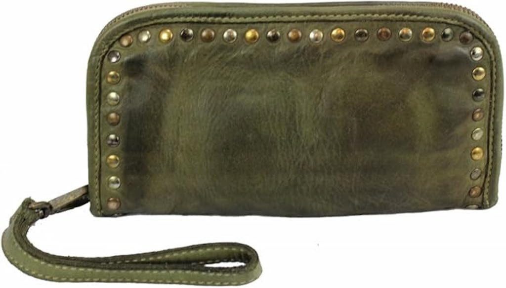 BZNA Berlin Romy Grün Wallet Clutch Leather Leder Portemonnaie Geldbörse - B Z N A