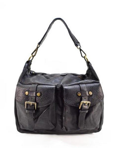 BZNA Bag April Schwarz Italy Designer Beutel Umhängetasche Damen Handtasche Leder
