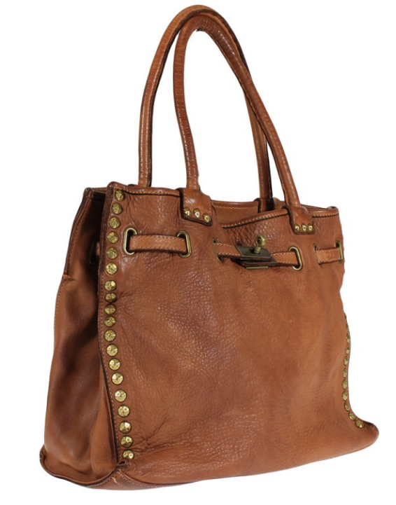 BZNA Isa Taupe vintage Italy Designer Business Damen Handtasche Ledertasche