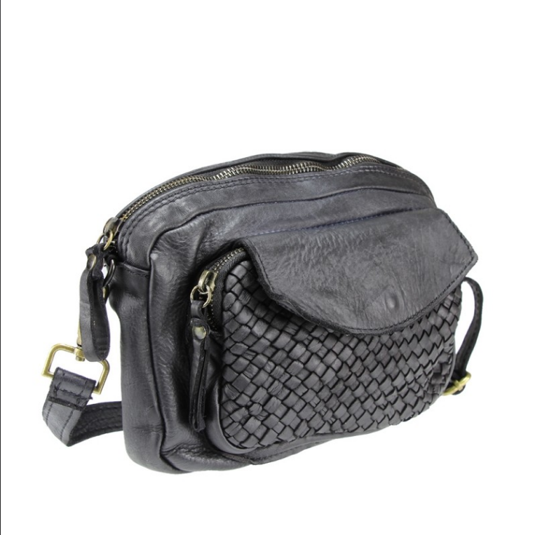 BZNA Bag Macy Gelb Italy Designer Clutch Braided Ledertasche Umhängetasche