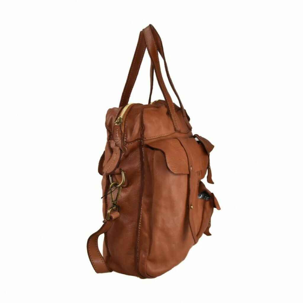 BZNA Trixie Braun Italy Designer Damen Handtasche Schultertasche Tasche Leder