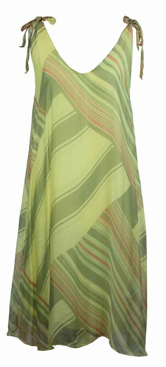 BZNA Ibiza Empire Dress Gelb Sommer Kleid Seidenkleid Damen Seide Silk