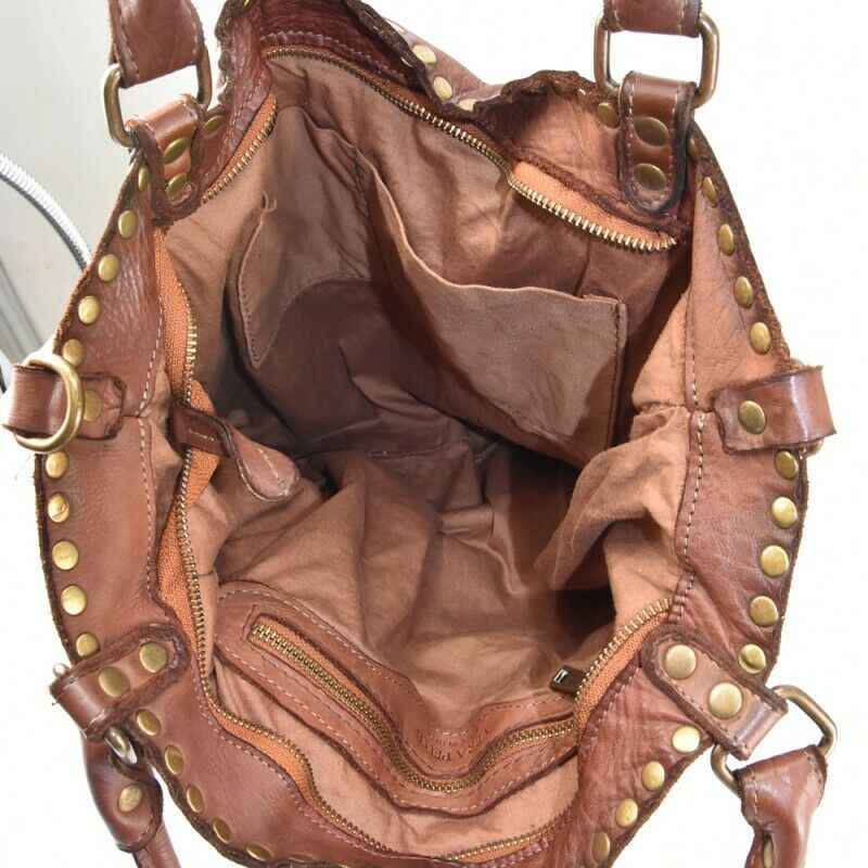 BZNA Sue cognac vintage Italy Designer Business Damen Handtasche Ledertasche