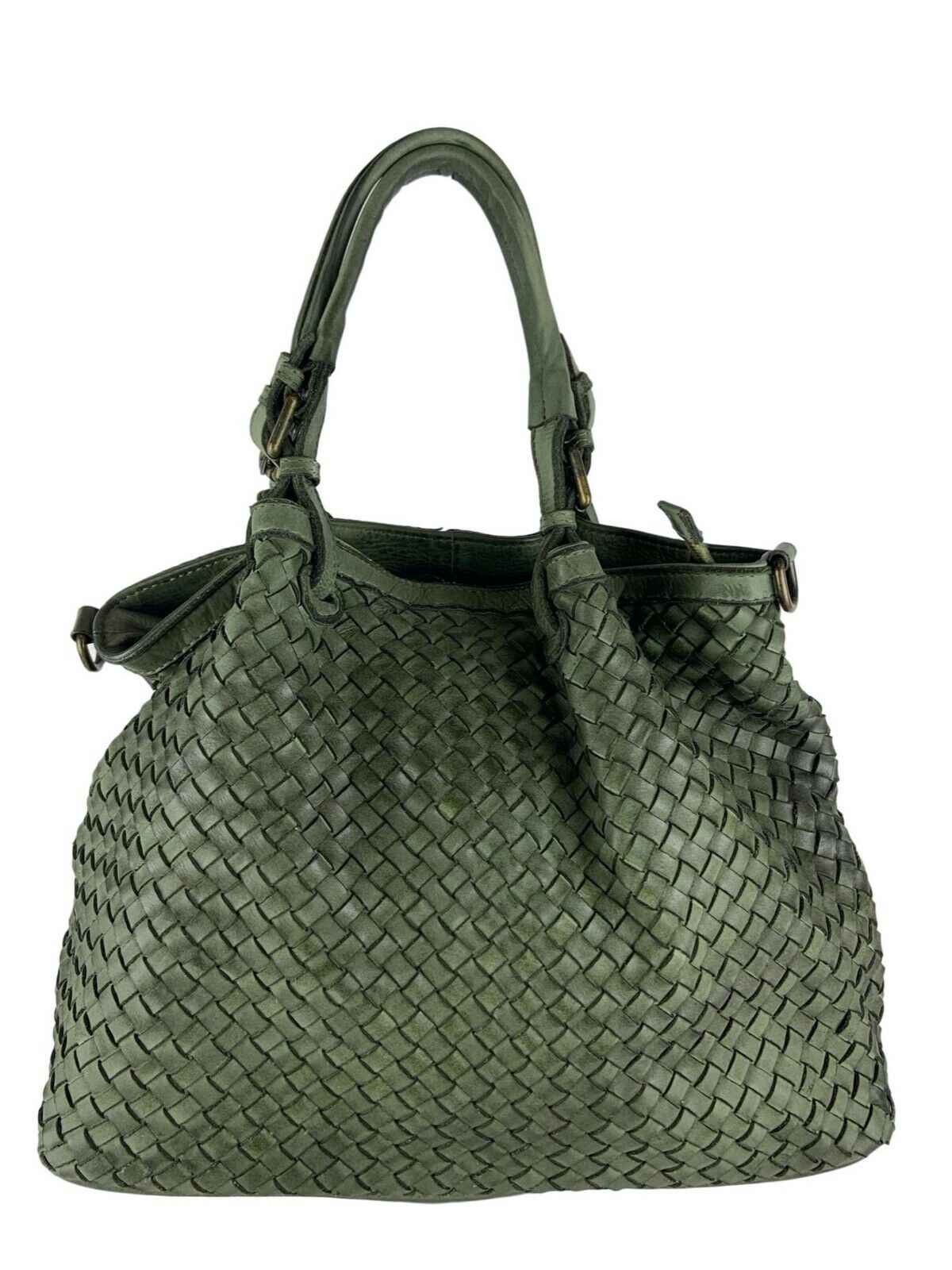 BZNA Bag Rina Grün Lederfarben Italy Designer Damen Handtasche Schultertasche