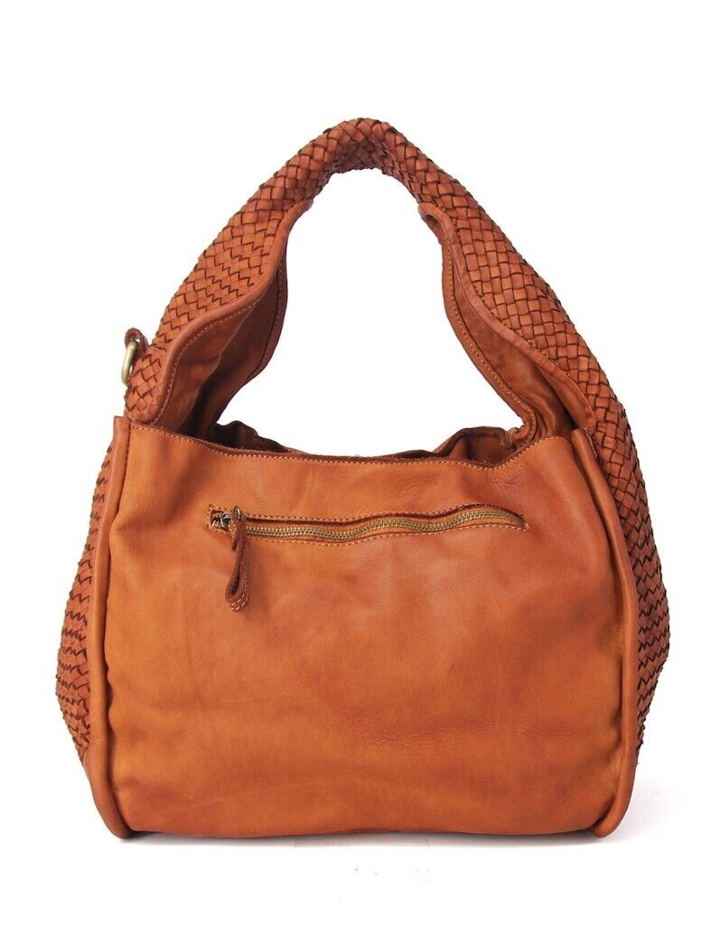 BZNA Umhängetasche Pani Cognac Designer Beutel Handtasche Umhängetasche