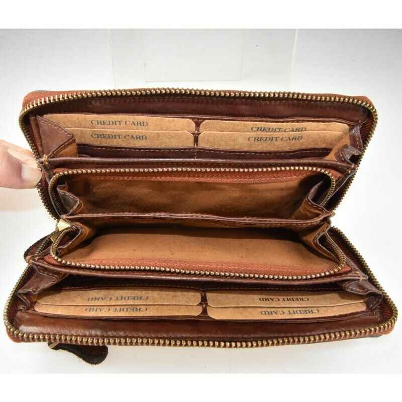 BZNA Berlin Willa Braun Wallet sheep Leather Leder Portemonnaie Geldbörse Neu
