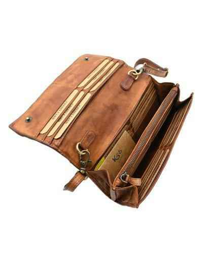 BZNA Berlin Selma Rot Wallet Leder Schulter Portemonnaie Geldbörse Clutch