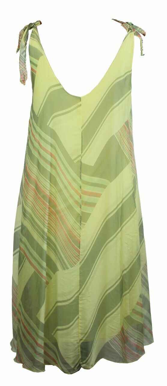 BZNA Ibiza Empire Dress Gelb Sommer Kleid Seidenkleid Damen Seide Silk