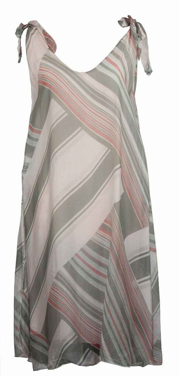 BZNA Ibiza Empire Dress Rosa Sommer Kleid Seidenkleid Damen Seide Silk