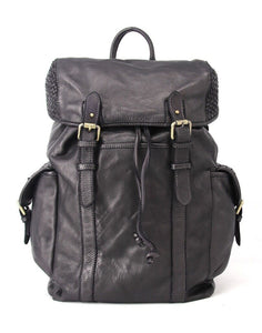 BZNA Rucksack Kairo Schwarz Designer Backpacker Leder