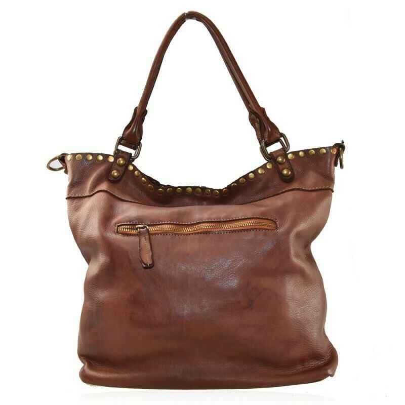 BZNA Sue cognac vintage Italy Designer Business Damen Handtasche Ledertasche