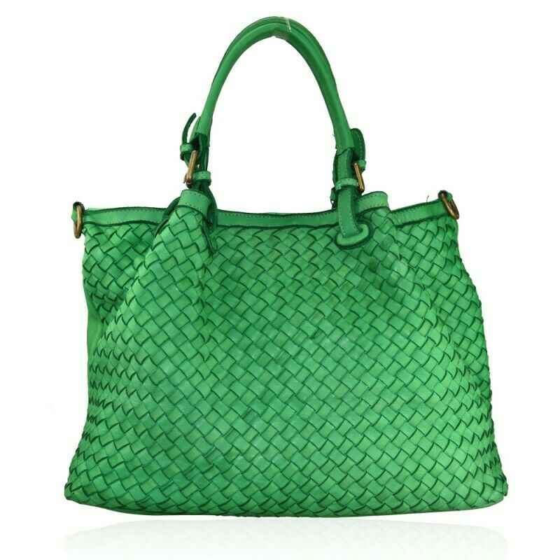 BZNA Bag Rina Grün Lederfarben Italy Designer Damen Handtasche Schultertasche