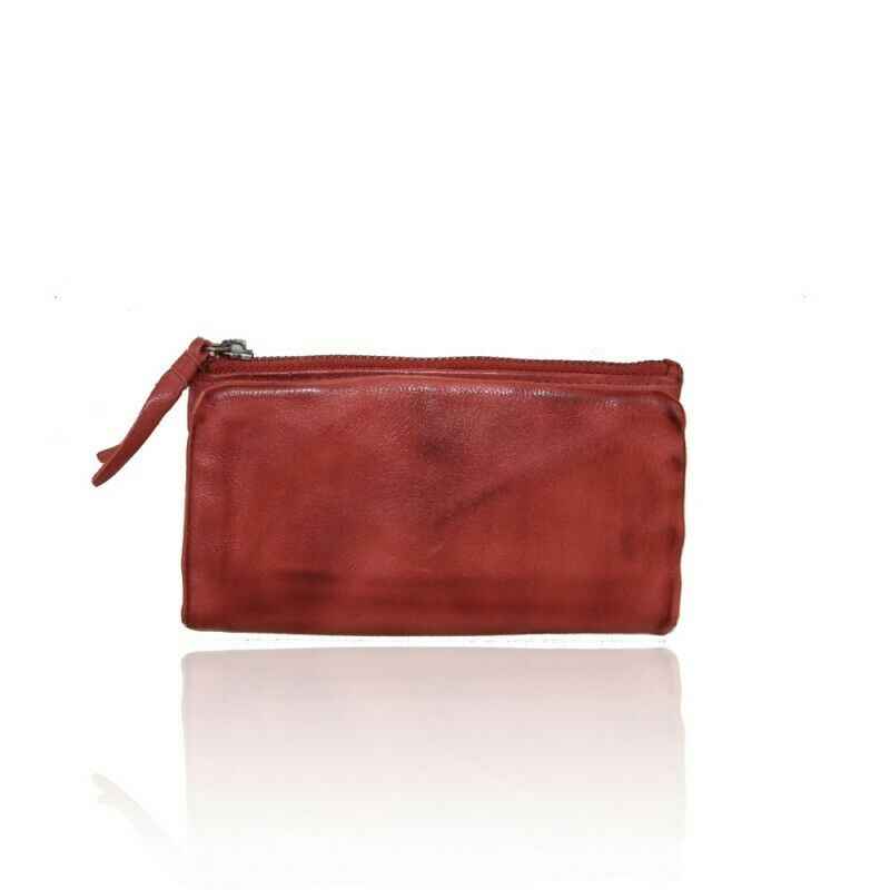 BZNA Berlin Sadia Rot Wallet Leather Leder Portemonnaie Geldbörse Clutch