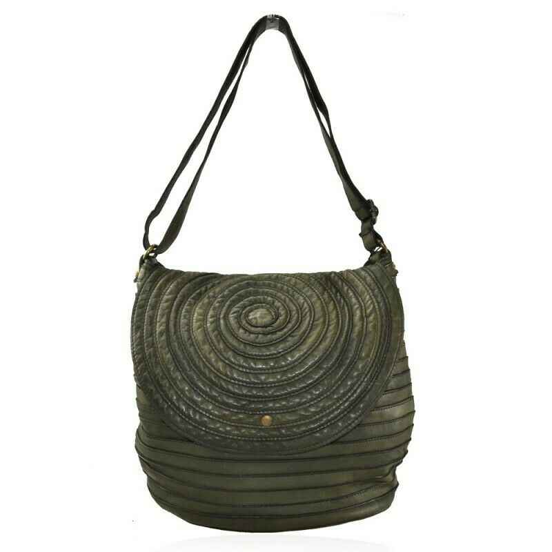 BZNA Bag Hazel Grün  Italy Designer Beutel Umhängetasche Damen Handtasche Leder