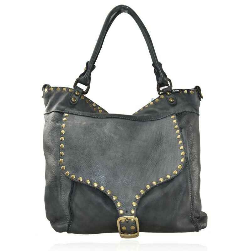 BZNA Sue Grau vintage Italy Designer Business Damen Handtasche Ledertasche