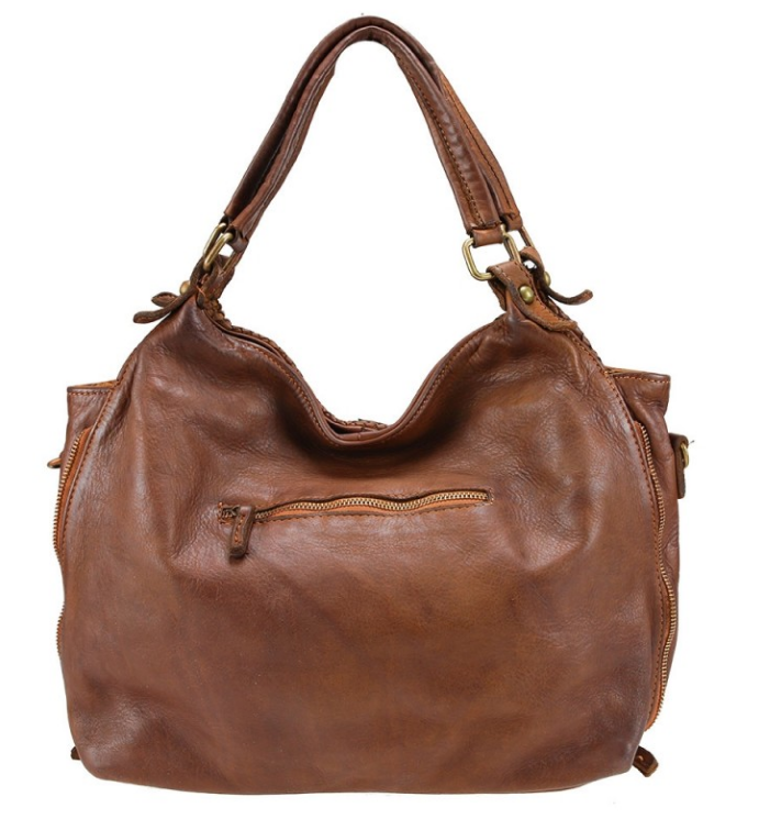 BZNA Bag Lea Braun Lederfarben Italy Designer Damen Handtasche Schultertasche
