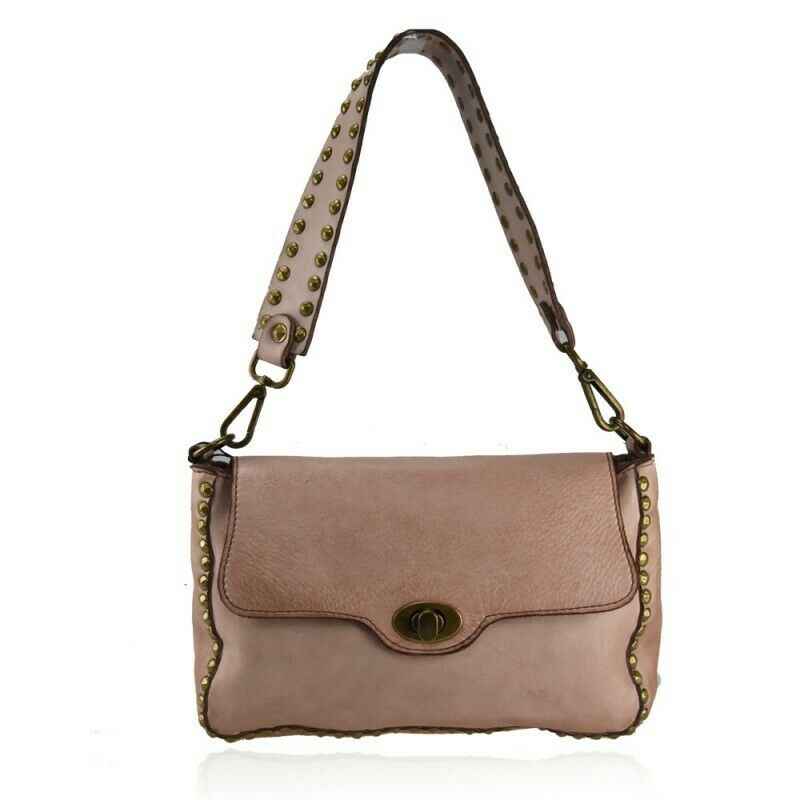 BZNA Bag Thea Rosa Italy Designer Beutel Umhängetasche Damen Handtasche Leder