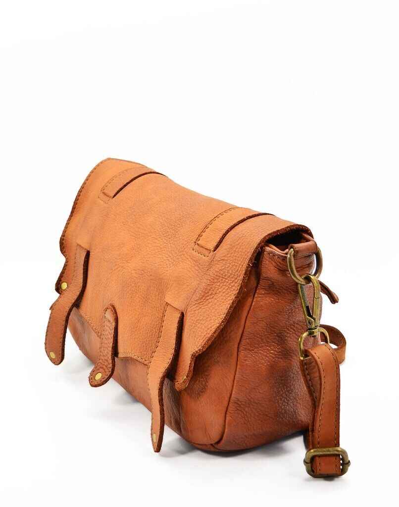 BZNA Umhängetasche Zana Designer Cognac Handtasche Ledertasche Schultertasche