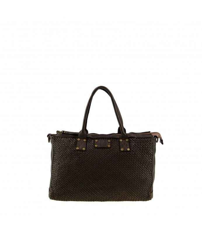BZNA Bag Funny Braun Shopper Tasche Schultertasche Handtasche Designer Leder