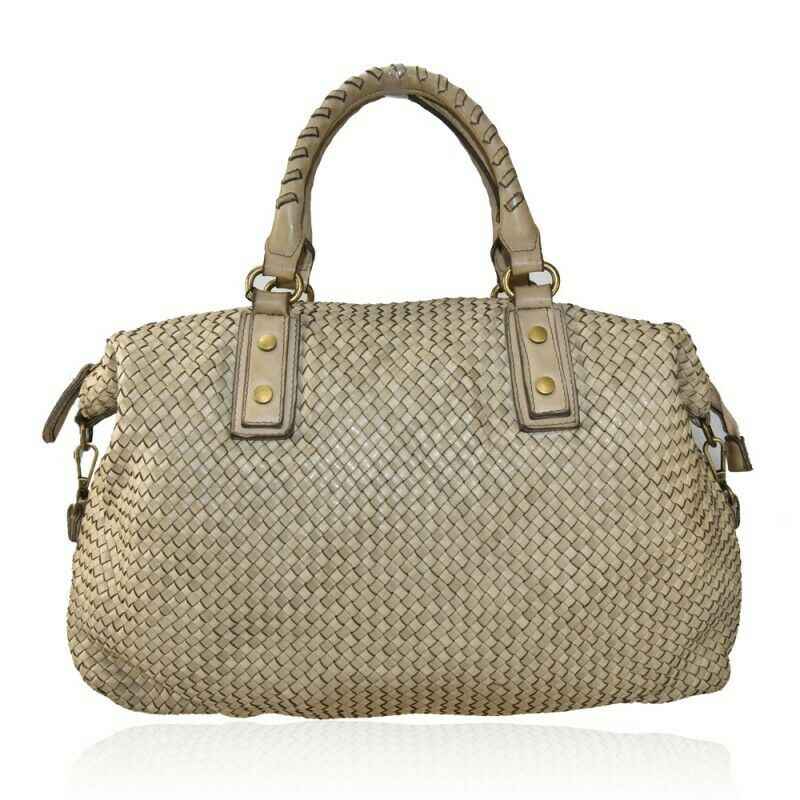 BZNA Bag Olivia Beige Shopper Tasche Schultertasche Handtasche Designer Leder