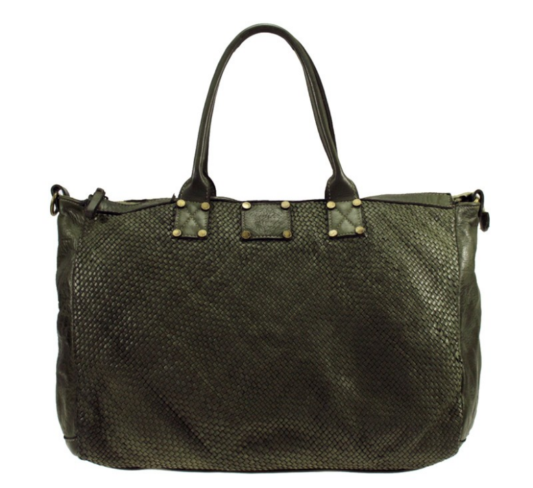 BZNA Bag Funny Grün Shopper Tasche Schultertasche Handtasche Designer Leder
