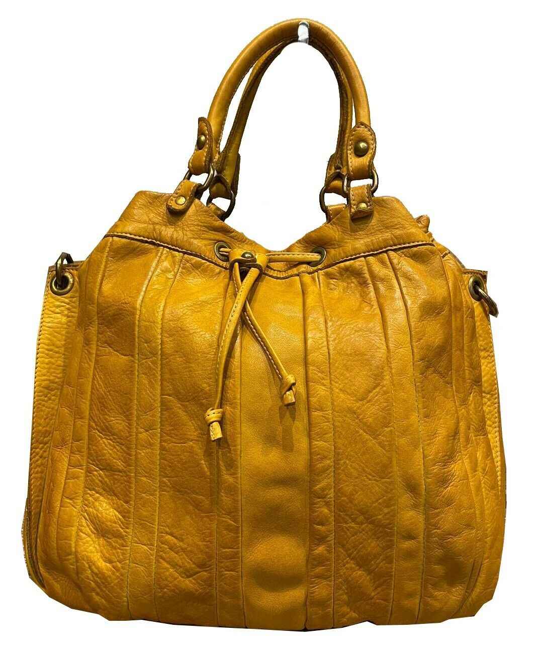 BZNA Bag Thora Gelb Italy Designer Damen Handtasche Schultertasche Tasche