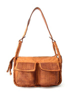 Load image into Gallery viewer, BZNA Handtasche Yeliz Cognac Designer Schultertasche Tasche mit Vordertaschen
