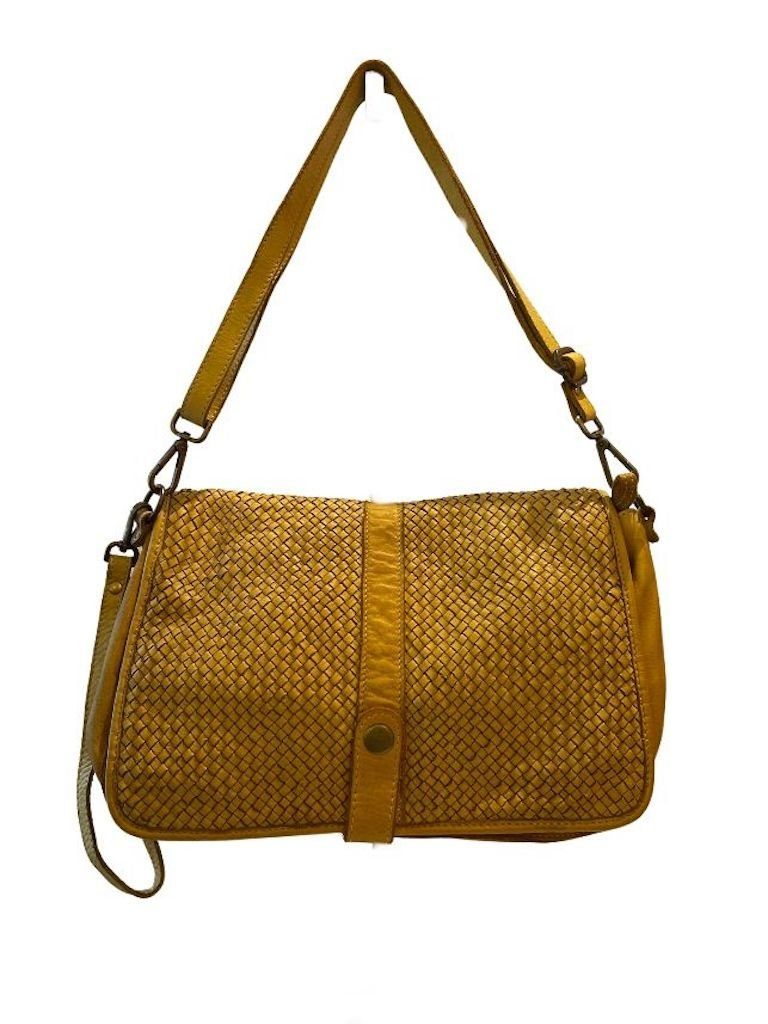 BZNA Bag Lola Gelb Italy Designer Clutch Umhängetasche Damen Handtasche - B Z N A