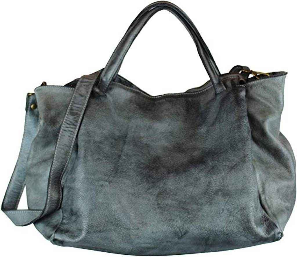 BZNA Bag Diana Grau Italy Designer Damen Handtasche Schultertasche Tasche Leder