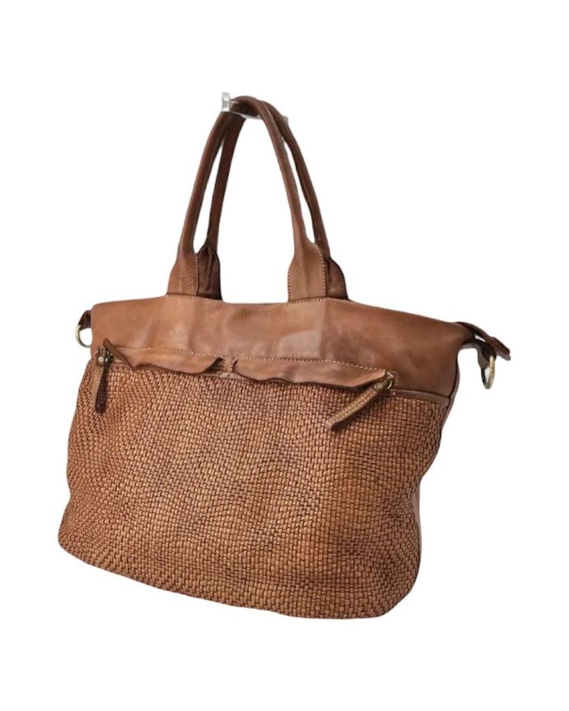 BZNA Bag Shopper Grace Cognac Designer Business Messenger Tasche Schultertasche - B Z N A