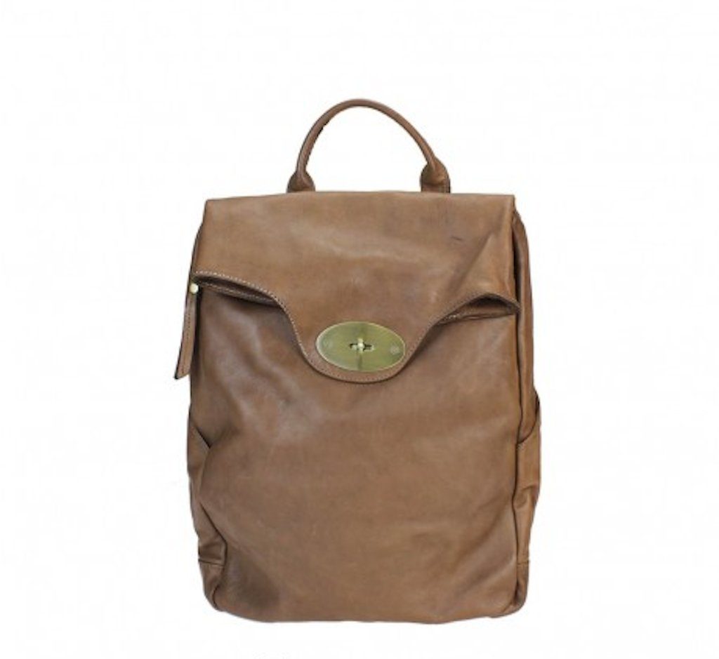 BZNA Bag Rinalto Taupe Italy Rucksack Backpacker Designer Tasche Handtasche Schultertasche Leder Damen Neu - B Z N A