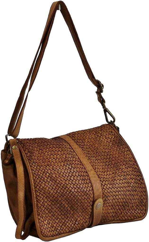 BZNA Bag Lola Cognac Italy Designer Clutch Umhängetasche Damen Handtasche Schultertasche Tasche Leder Shopper Neu