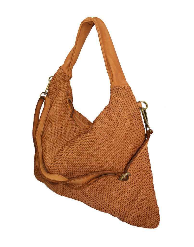BZNA Bag Mattia cognac Braun Italy Designer Damen Handtasche Schultertasche Tasche Leder Shopper Neu