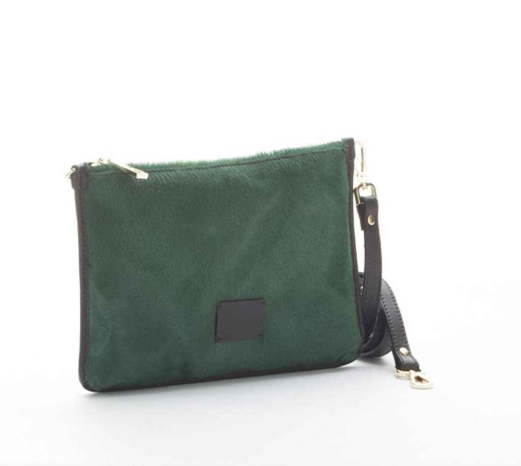 BZNA Bag Umhängetasche Ony Grün Fell Clutch Designer Handtasche Schultertasche
