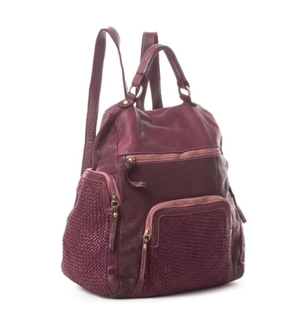 BZNA Bag Svetta Bordeaux Backpacker Designer Rucksack Damenhandtasche Schultertasche Leder Nappa - B Z N A