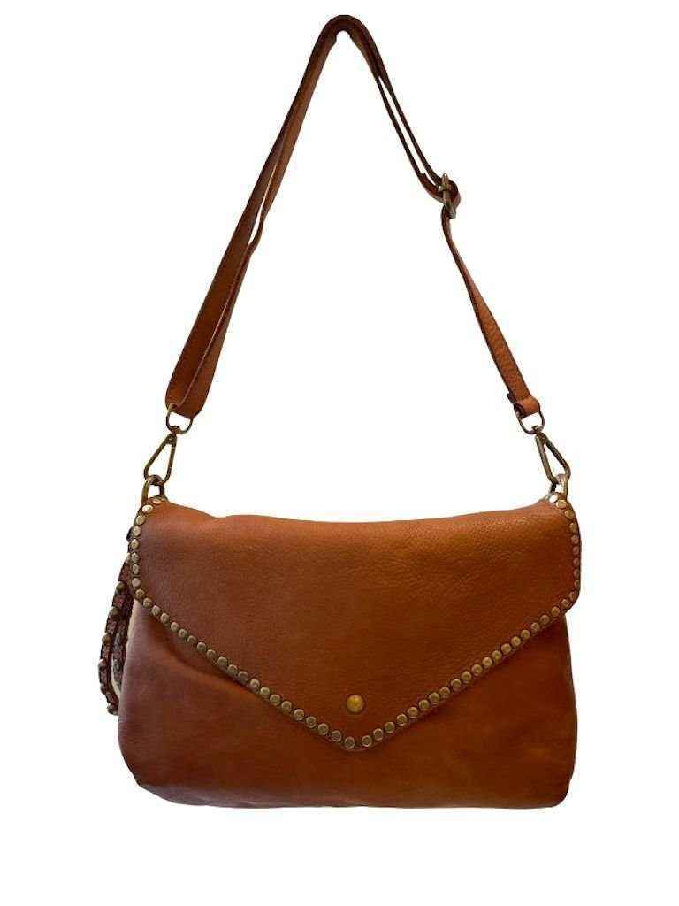 BZNA Bag Doria Cognac Clutch Italy Designer Damen Umhängetasche Schultertasche Neu