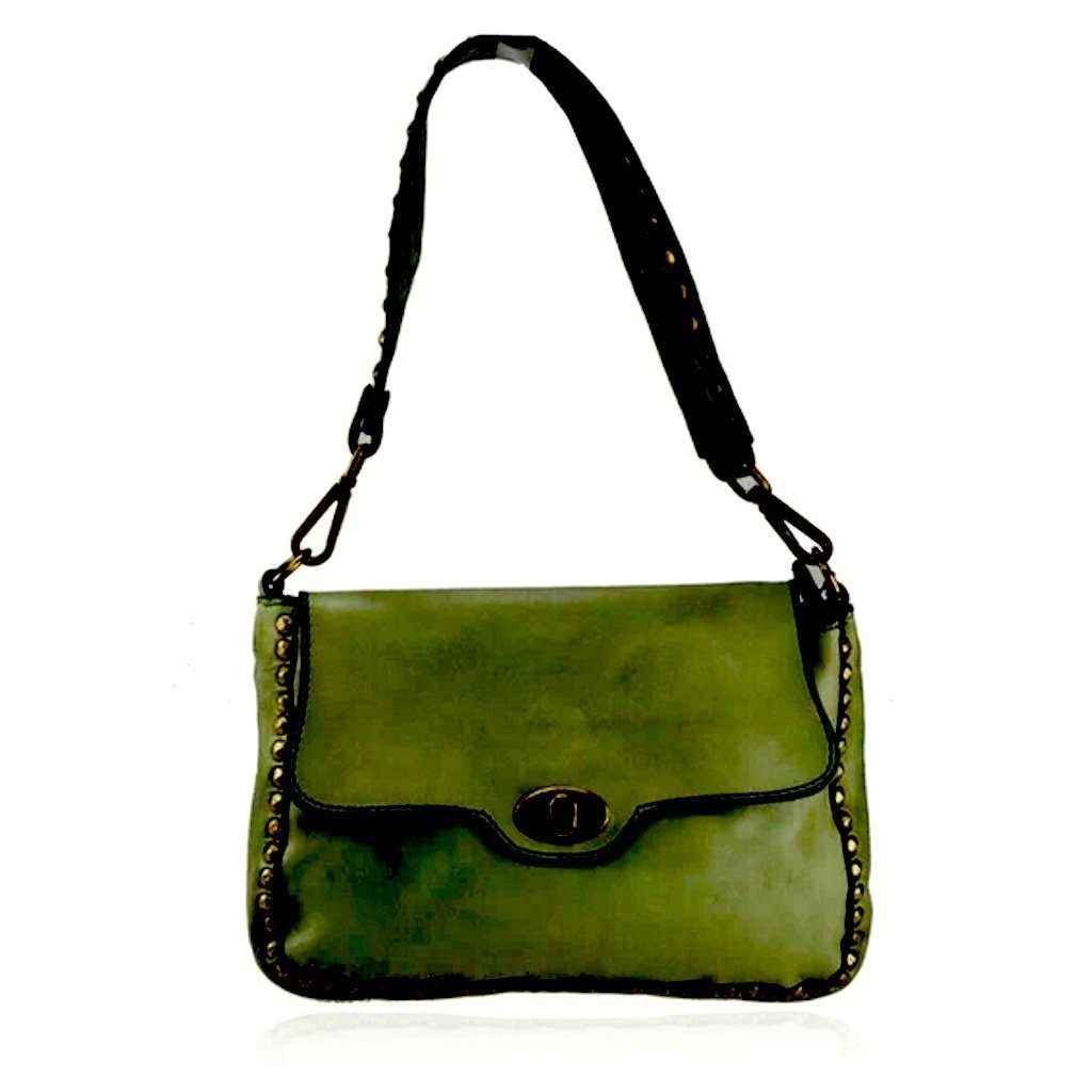 BZNA Bag Thea Grün Italy Designer Beutel Umhängetasche Damen Handtasche Leder