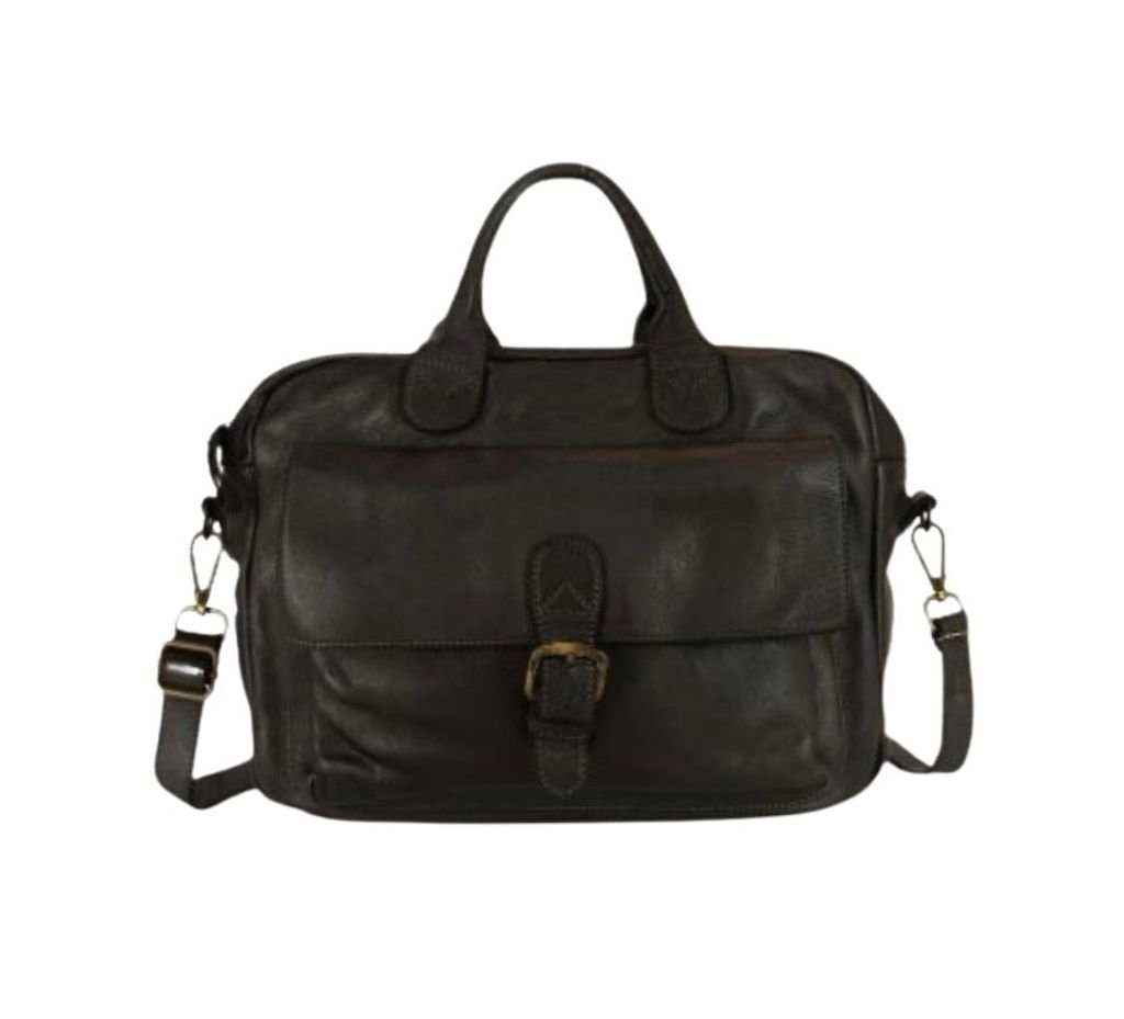 BZNA Aktentasche Ales Schwarz  Business Bag Designer Ledertasche Schultertasche