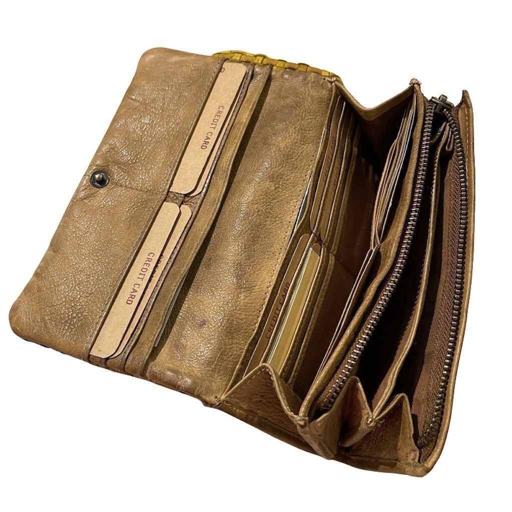 BZNA Berlin Sneza Taupe Wallet Leather Leder Portemonnaie Geldbörse Clutch - B Z N A