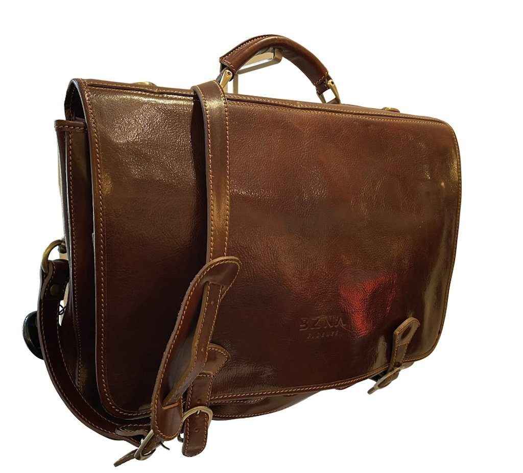 BZNA Firenze Bag Josy cognac Herren Aktentasche Business Bag Italy Designer Damen Handtasche Ledertasche Tasche Leder Neu