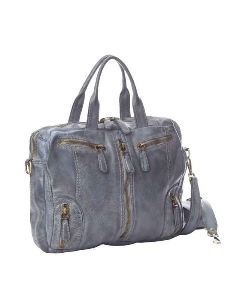 BZNA Bag Simsa Denim Blau Business Aktentasche Designer Ledertasche Schultertasche Unisex