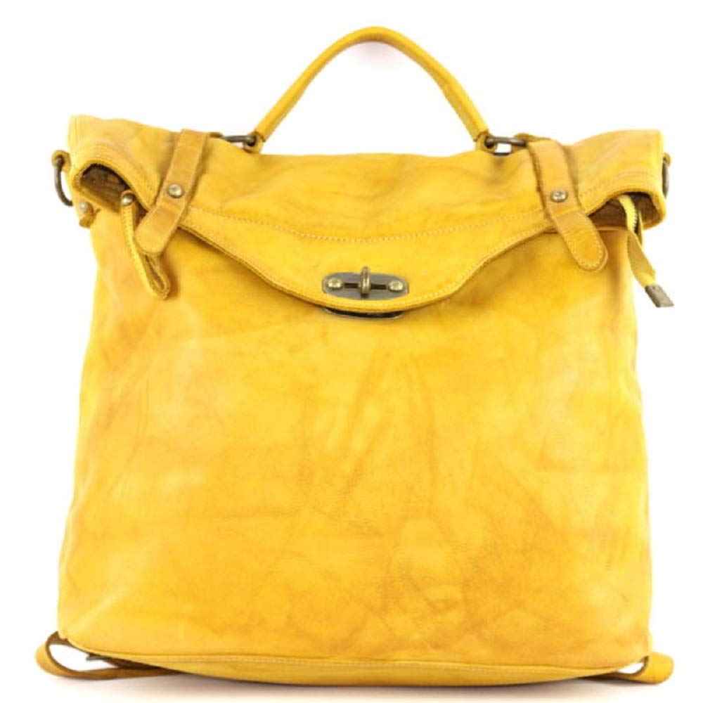 BZNA Bag Gabi gelb Backpacker Designer Rucksack Damenhandtasche Schultertasche Leder Nappa ItalyNeu