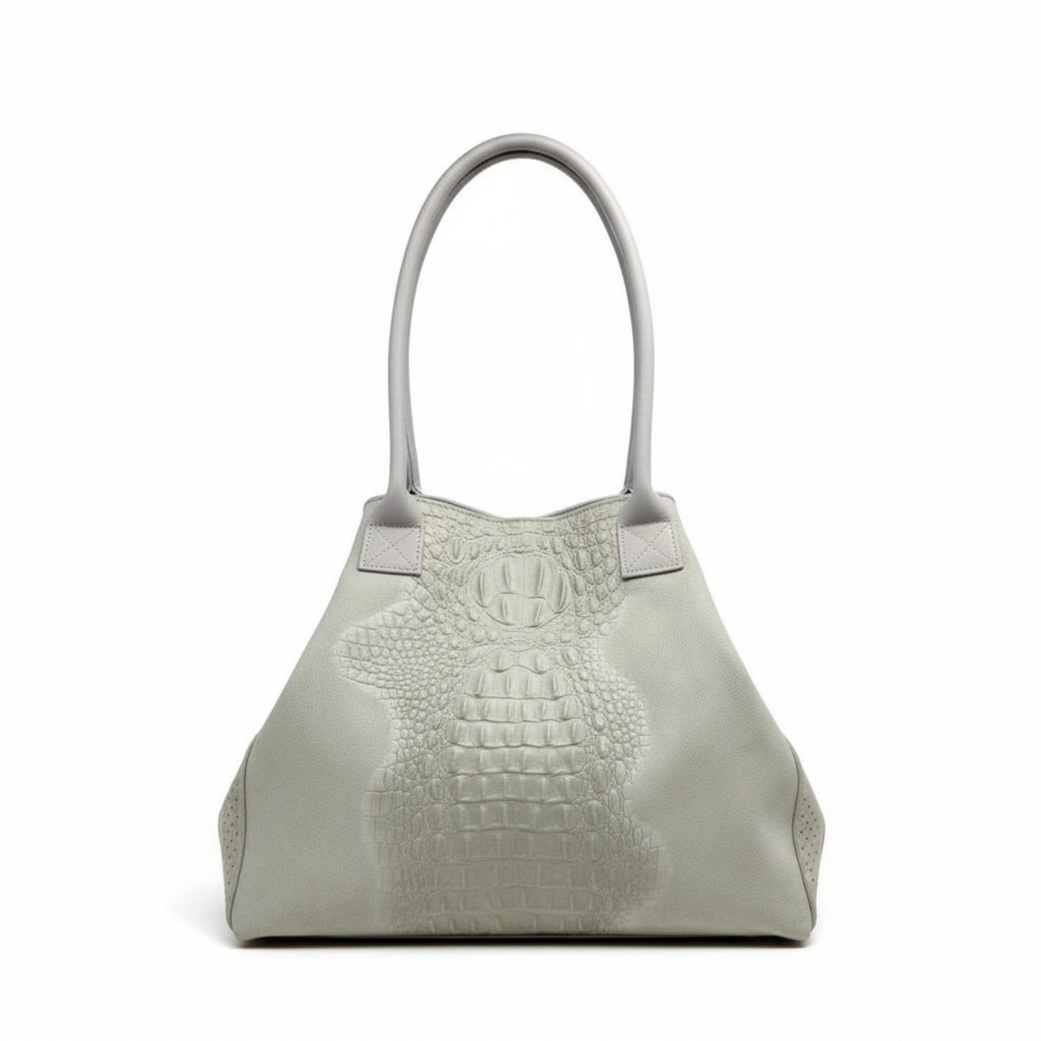 BZNA Bag Ladas Beige Kroko Prägung Leder Italy Damen Shopper Handtasche Schultertasche Tasche - B Z N A