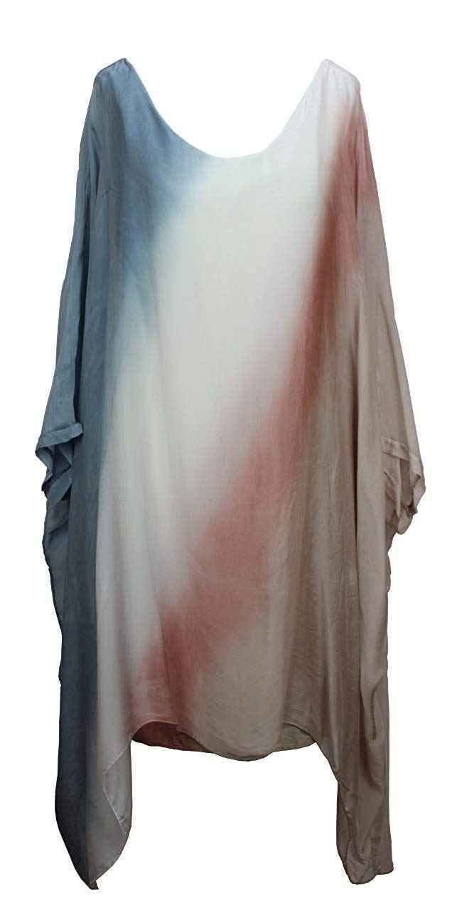 BZNA Ibiza 100% Seiden Tunika Kleid Dress Seidenbluse Seidentunika 36 40 42 44 46 one size Damen Dress Oberteil elegant